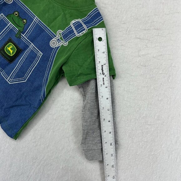 John Deere T Shirts Boy's 2T Green Gray Colorblock Graphic Long Sleeves Pullover - Picture 5 of 8